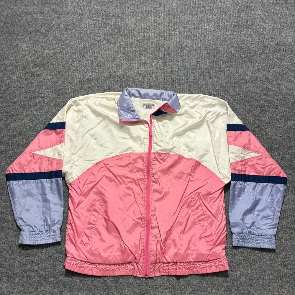 Vintage Reebok Sport Womens Windbreaker Jacket M Colorblock Full Zip‎ Retro
